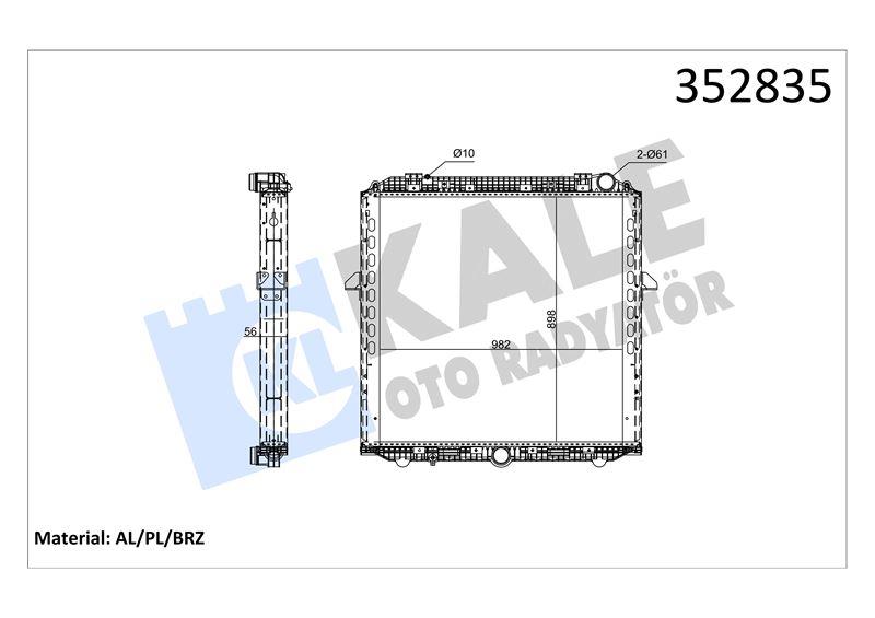 RADYATOR MERCEDES TRUCKS MERCEDES BENZ ACTROS MP4/ MP5 11=> ANTOS 12=> AROCS 13=> (MT) (ÇERÇEVELİ) 898×982×56