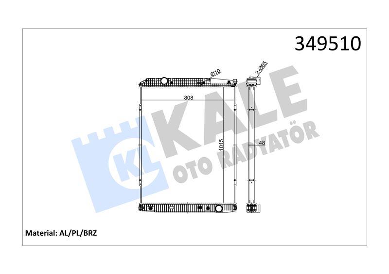 RADYATOR MERCEDES TRUCKS MERCEDES BENZ ACTROS 96<0 2 ACTROS MP2/MP3 03=> (AT) (ÇERÇEVESİZ) AL/BRZ 1015×808×48