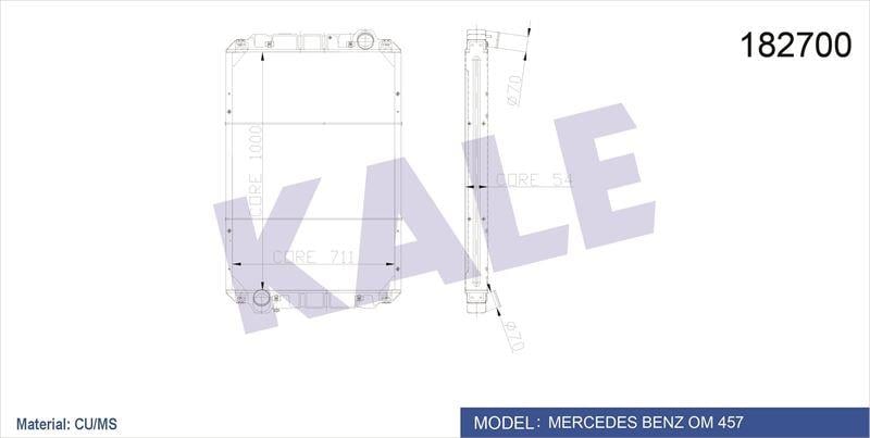 RADYATOR MERCEDES TRUCKS O403 YM.EURO3 3 SIRA PA 1 000×711×54
