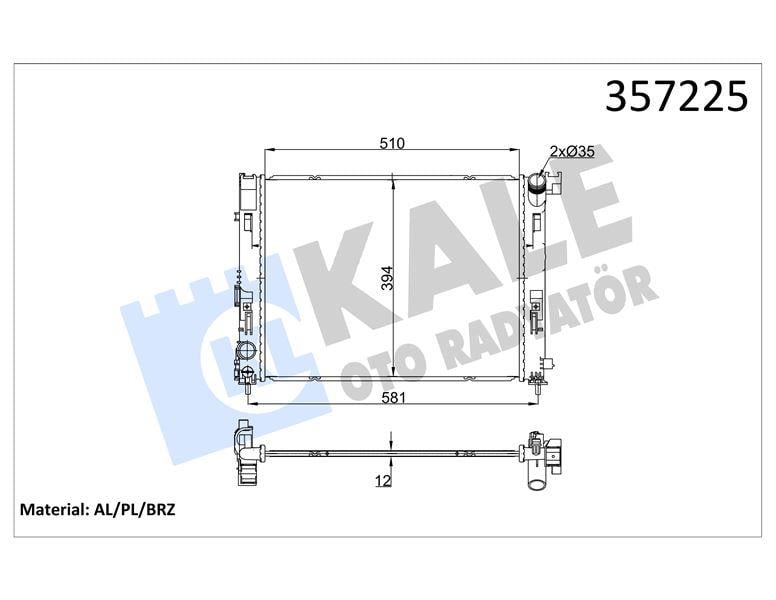 RADYATÖR NISSAN MICRA V 1.5DCI 16=> - RENAULT CLIO V 1.0 19=> (MT) [12MM] AL/BRZ