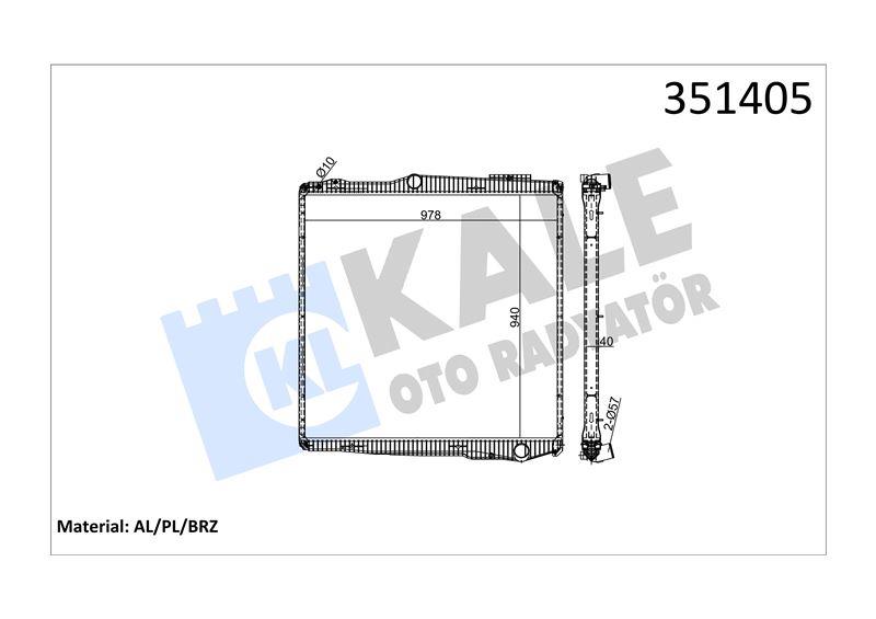 RADYATOR SCANIA SCANIA P,G,R,T SERİSİ P230-620 G23 0-490 R340-730 04=> (MT) (ÇERÇEVELİ) AL/BRZ 940×978×40