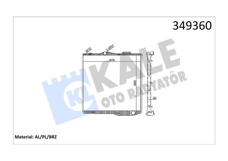 RADYATOR SCANIA SCANIA P,G,R,T SERİSİ P230-620 G23 0-490 R340-730 04=> (MT) (ÇERÇEVESİZ) AL/BRZ 940×978×40