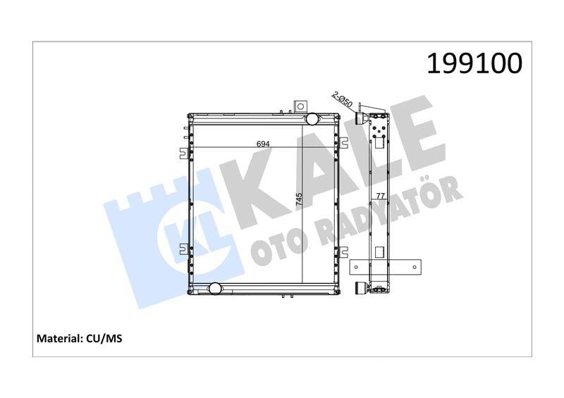 RADYATOR TEMSA TOURMALIN 5 SIRA PA 745×694×77