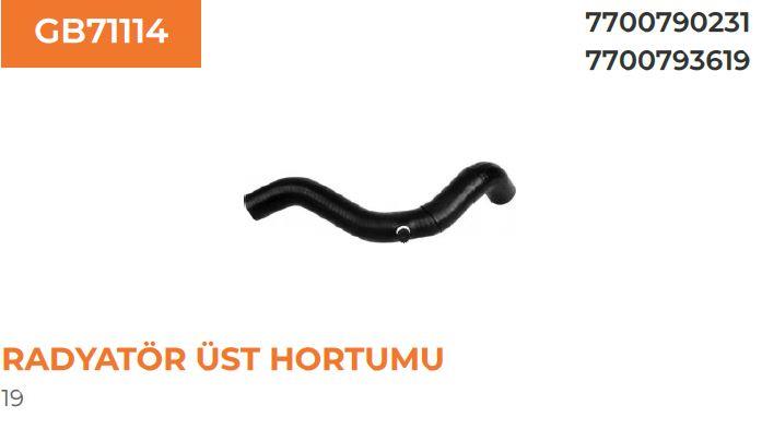 RADYATÖR ÜST HORTUMU RENAULT RN19 1,4 8V 770079023