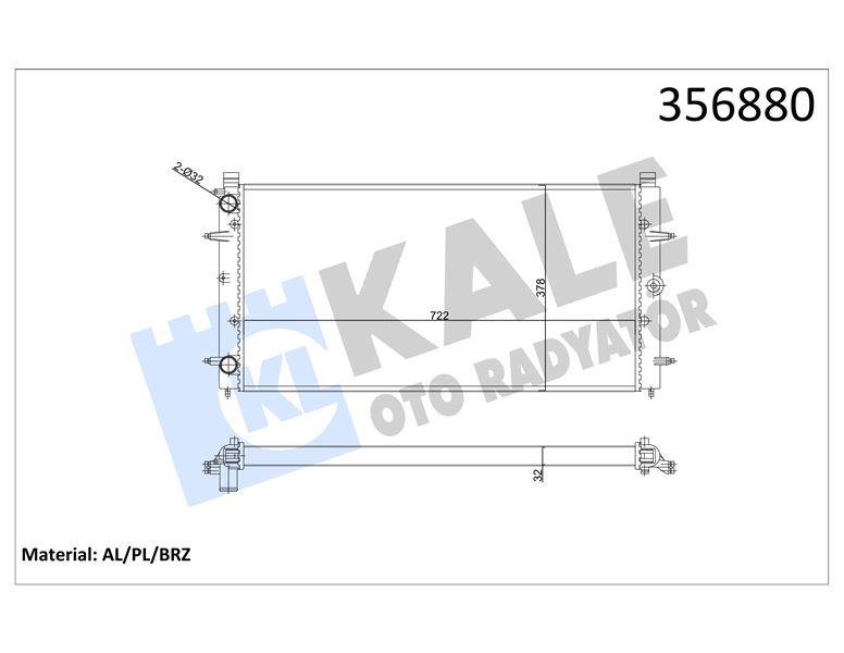 RADYATÖR VOLKSWAGEN TRANSPORTER IV 1.8 1.9D/TD 2.4 2.5TDI 92<03 (MT) (AC/NAC) [32MM] AL/MKNK