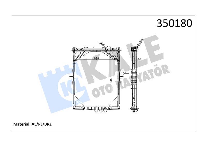RADYATOR VOLVO TRUCKS VOLVO FH12 340/380 FM12 320/ 360 FM7 250/290 93=> (MT) (ÇERÇEVELİ) AL/BRZ 900×698×48