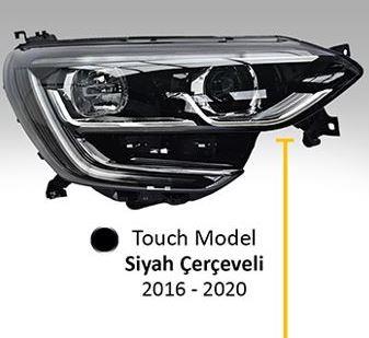 RENAULT MEGANE IV 2017- FAR TOUCH MODEL SİYAH ÇERÇEVELİ MOTORLU SOL (LED+BALLAST) 260601571R