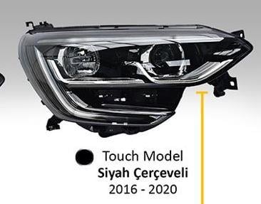 RENAULT MEGANE IV 2017- FAR TOUCH MODEL SİYAH ÇERÇEVELİ MANUEL SOL (LED+BALLAST) 260601571R