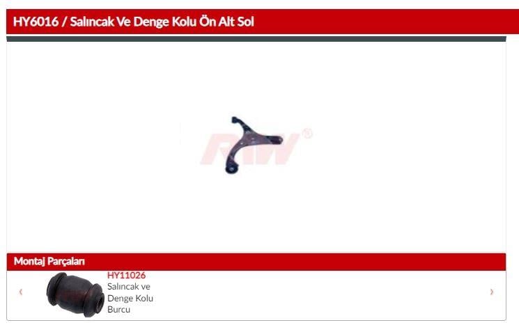 SALINCAK VE DENGE KOLU ÖN ALT SOL HYUNDAI ACCENT ERA III MC 2005 - 2010KIA RIO II JB 2005 - 2011