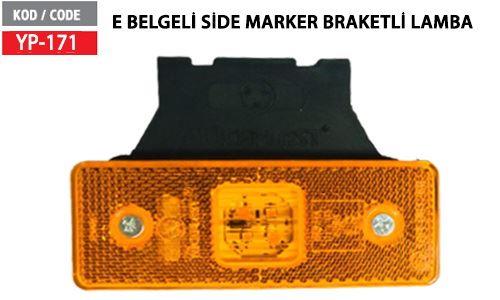 SIDE MARKER LEDLI BRAKETLI E6 BELGELI 12-24 UYUMLU