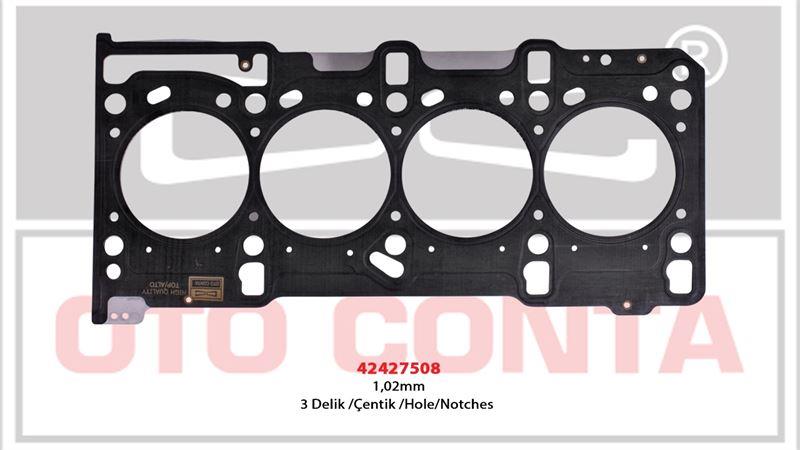 SİLİNDİR KAPAK CONTASI 3 DELIK 1.02MM DOBLO ALBEA PALIO PUNTO CORSA ASTRA COMBO BIPPER NEMO 1.3 DMTJ CDTI