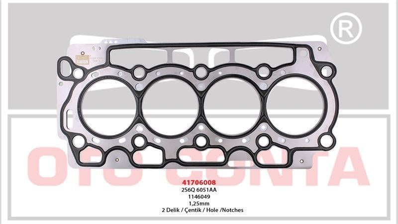 SİLİNDİR KAPAK CONTASI BIPPER FIESTA NEMO 1.4 HDI 2 DELIK P.206-BIPPER FIESTA NEMO 1.4 HDI S.K.C ÇELIK MLS 1.25MM 2 DELIK 8HS-8HT-8HX- DV4TD 0209.AC