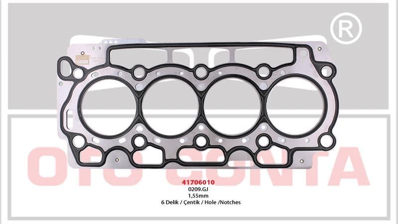 SİLİNDİR KAPAK CONTASI BIPPER FIESTA NEMO 1.4 HDI 6 DELIK P.206-BIPPER FIESTA NEMO 1.4 HDI S.K.C ÇELIK MLS 1.55MM 6 DELIK 8HS-8HT-8HX- DV4TD