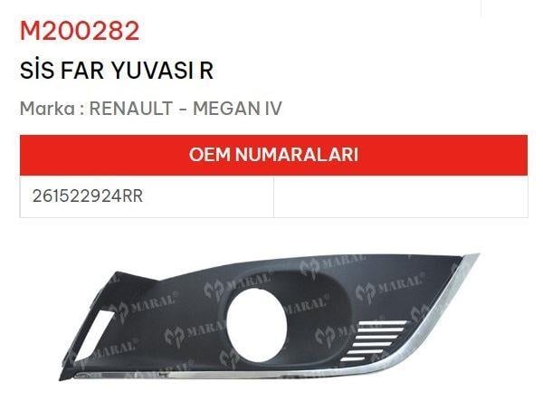 SİS FAR YUVASI SAĞ MEGANE IV