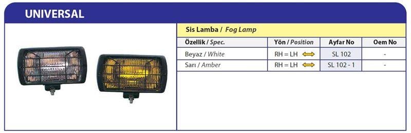 SİS LAMBASI HALOJEN SARI