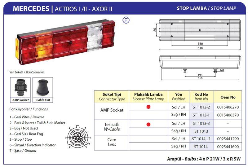 STOP LAMBA CAMI SOL MERCEDES ACTROS-AXOR STOP LAMBA CAMI