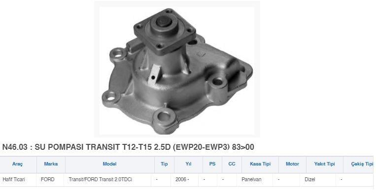 SU POMPASI TRANSIT T12-T15 2.5D 06> (EWP20-EWP3) 83>00