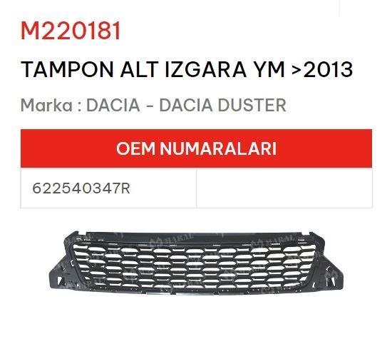 TAMPON ALT IZGARA YM >2013 DACIA DUSTER