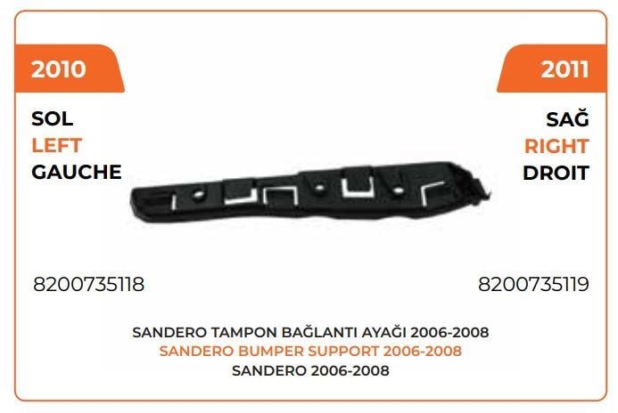 TAMPON AYAĞI SOL 06/08 DACİA SANDERO