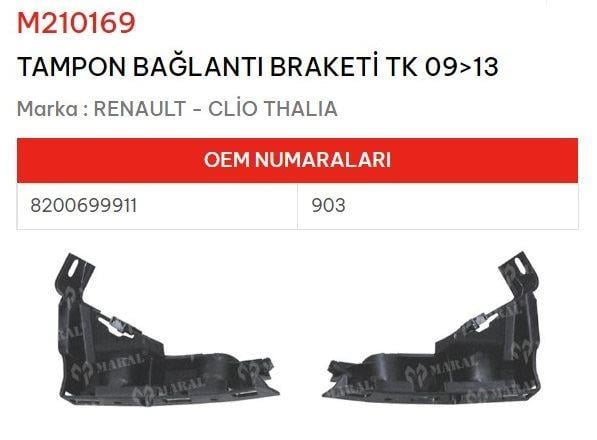 TAMPON BAĞLANTI BRAKETİ TK 09>13 CLİO THALIA