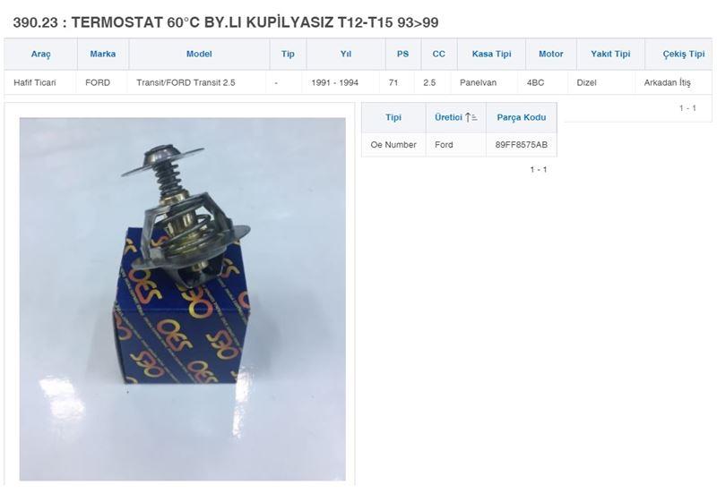 TERMOSTAT 60°C BY.LI KUPİLYASIZ FORD T12-T15 93>99