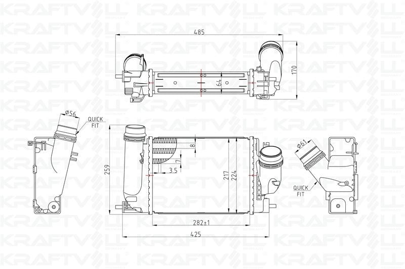 TURBO RADYATORU (INTERCOOLER) NISSAN QASHQAI 1,6 DCI 2013> XTRAIL T32 1,6 DCI 2013> KADJAR 1,6 DCI 2