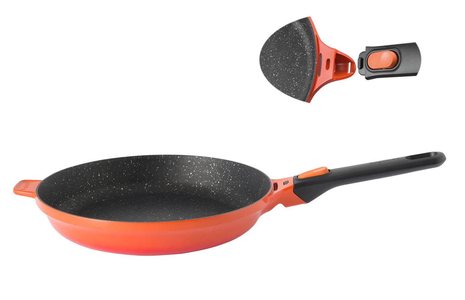 Berghoff 2307414 Gem Çıkarılabilir Saplı Stay Cool Döküm Alüminyum Tava Turuncu 28 CM