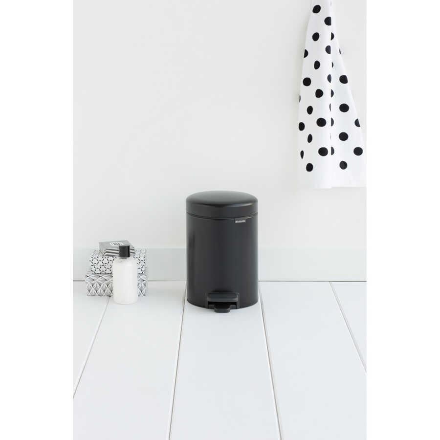 BRABANTIA BRA 113321 001-01- NEWICON MATT BLACK PEDALLI ÇÖP KUTUSU 3L