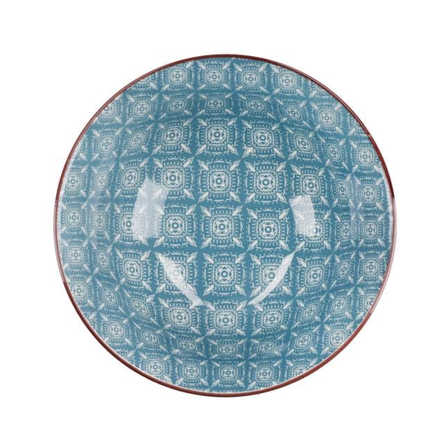 KitchenCraft  KCBOWL15PK4VIB Glazed Sırlı Egzotik Desenli Çorba Kase Seti 4lü