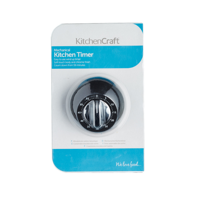 KitchenCraft KCMTIMBLK Soft Touch Mekanik Zamanlayıcı