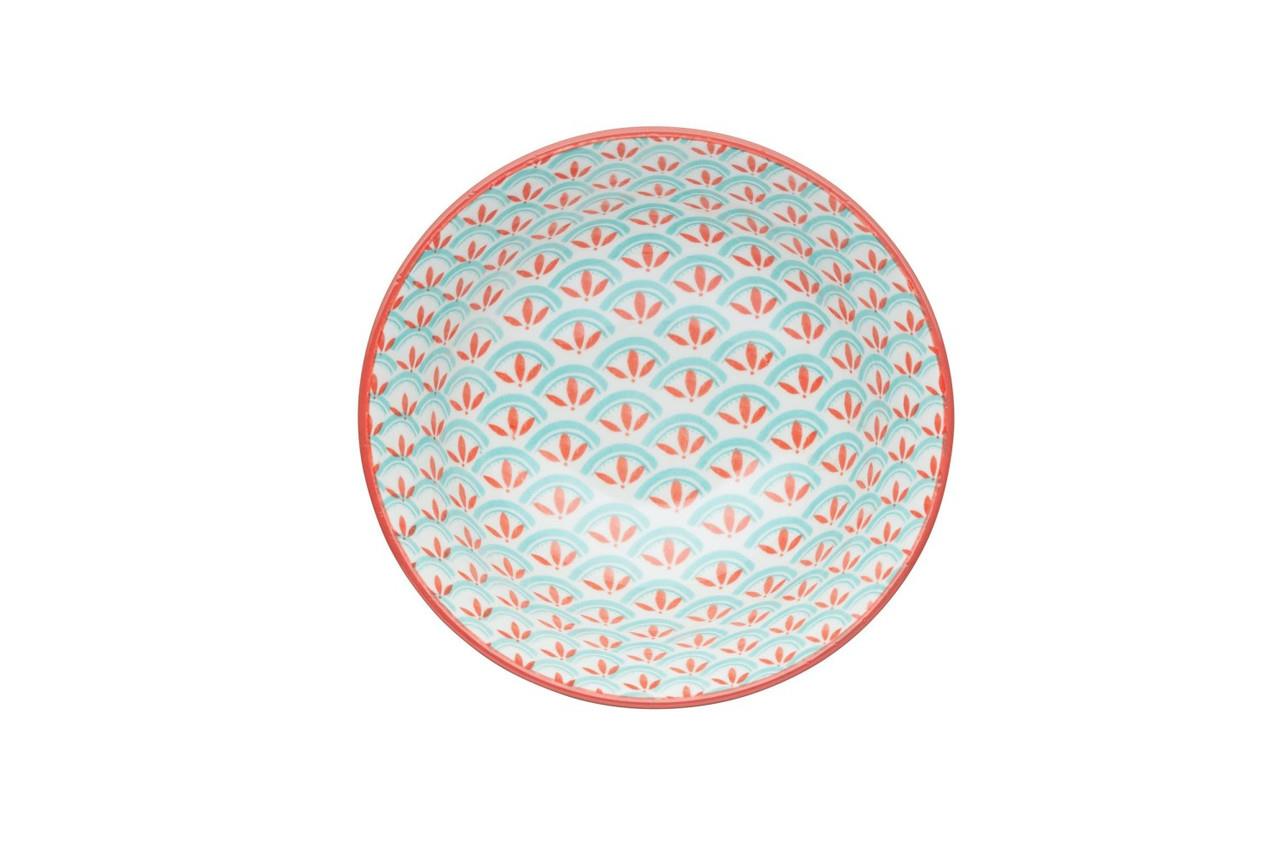 Mikasa KCBOWL31 Glazed Sırlı Seramik Kase Geometrik Açık Yeşil Desenli