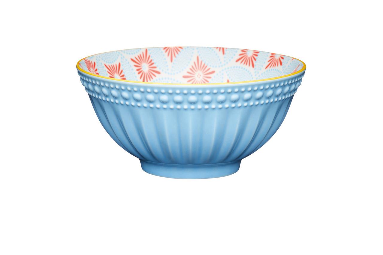 Mikasa KCBOWL32 Glazed Sırlı Seramik Kase Mavi Mozaik Desenli