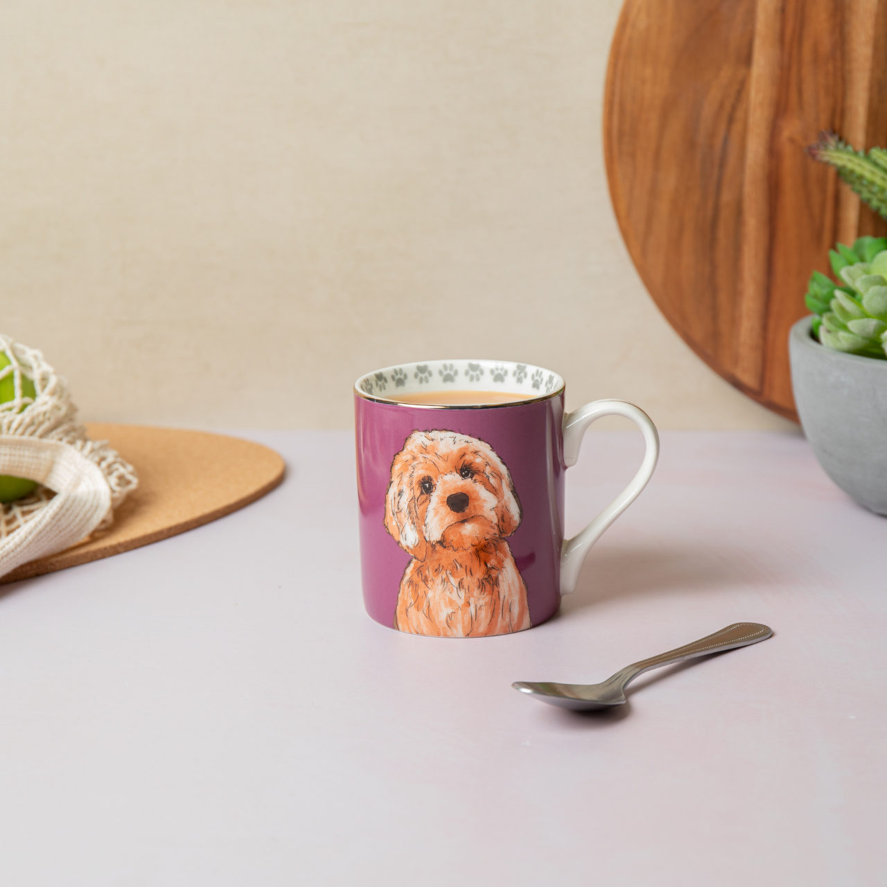 Mikasa MKCANCPOO Fine China 280ml Düz Taraflı Kupa Cockapoo