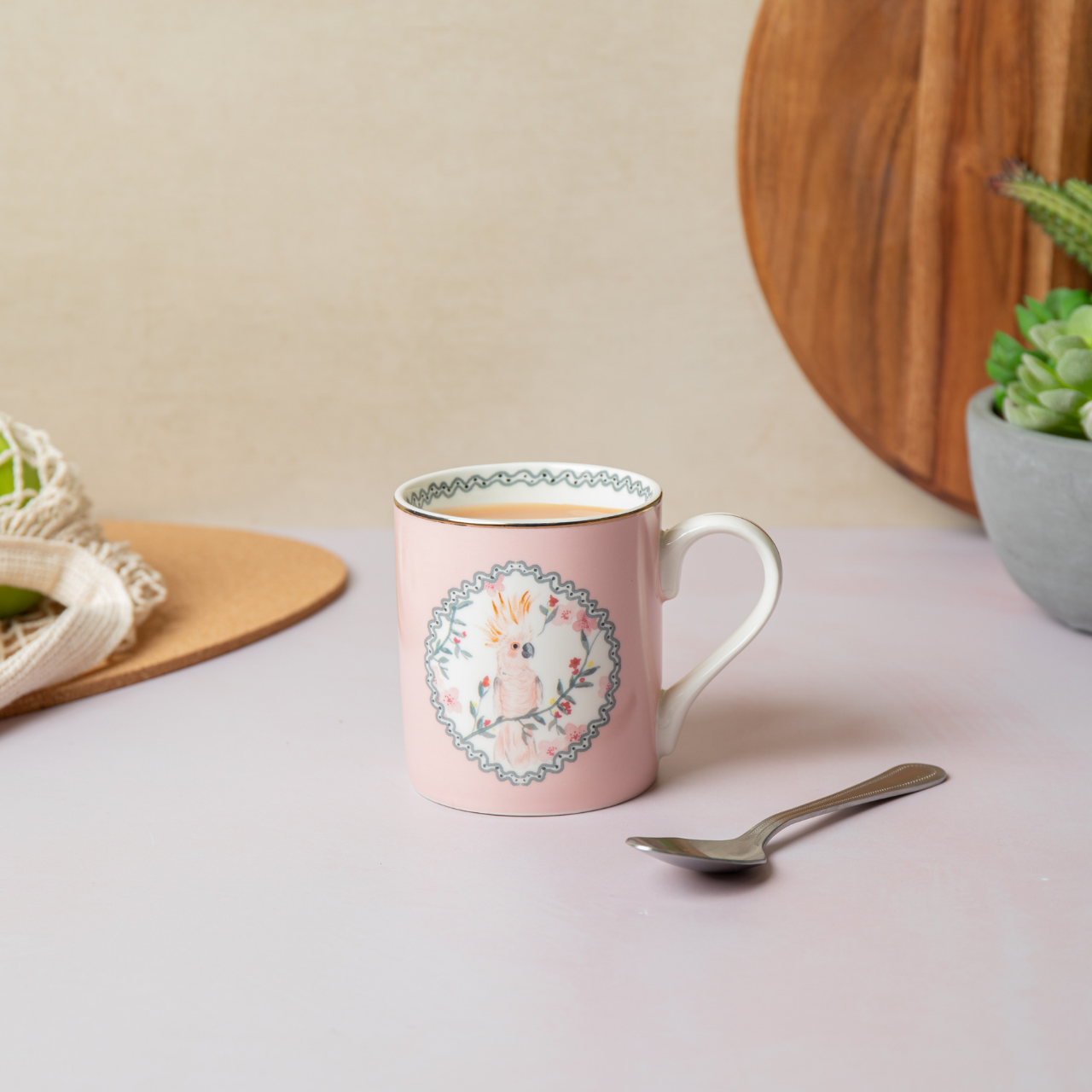 Mikasa MKCANCTOO Fine China 280ml Düz Taraflı Kupa Kakadu