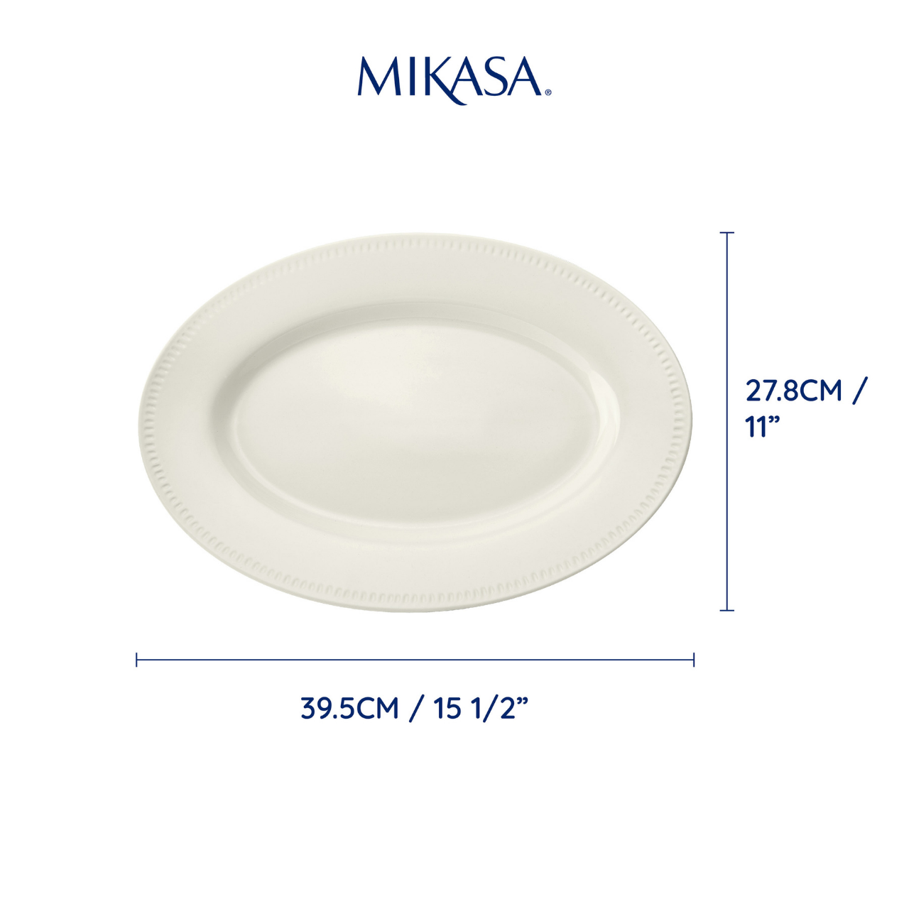 Mikasa MKCBOVPLAT Cranborne Stoneware Oval Servis Tabağı 39cm
