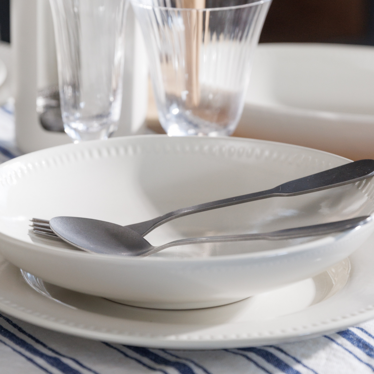 Mikasa MKCBPASTAPK4 Cranborne Stoneware 4lü 24cm Çukur Tabak Seti