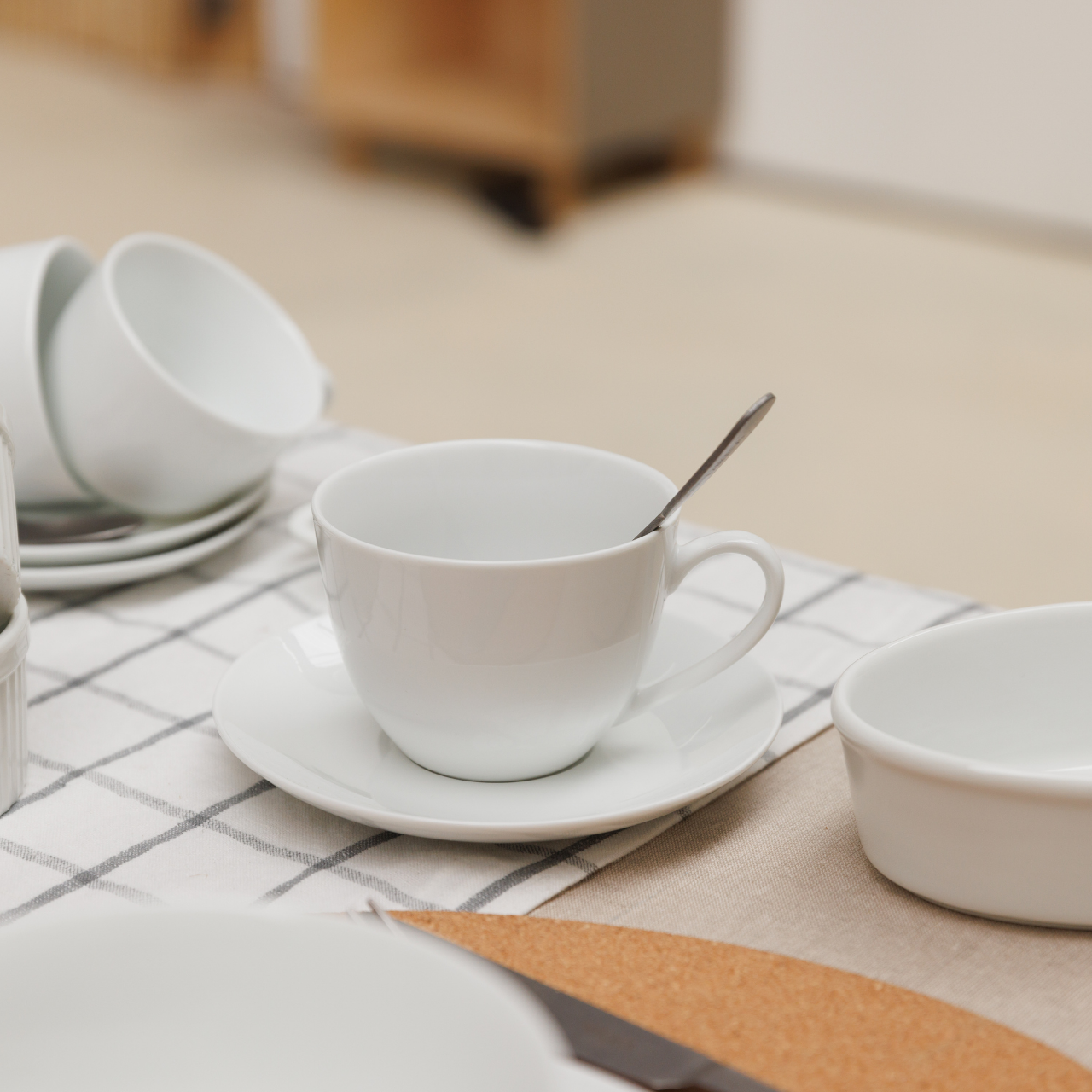 Mikasa MKCHCAPPK2 Chalk Porselen 2li 310ml Cappuccino Bardak ve Tabak Seti