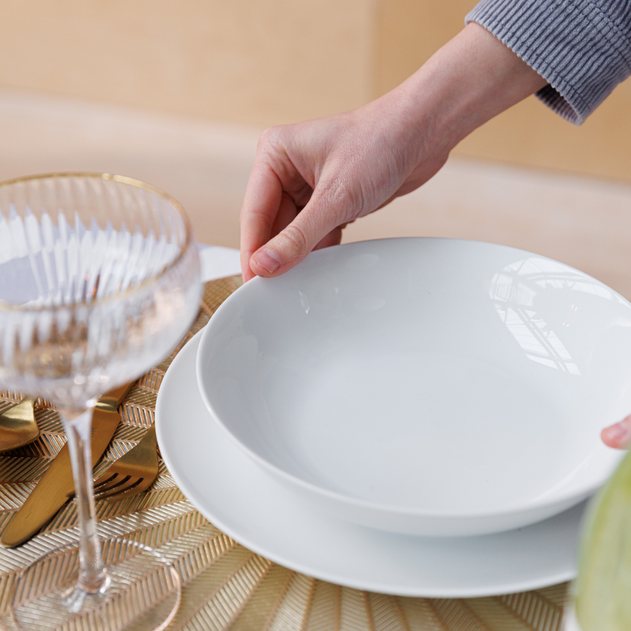 Mikasa MKCHPASTAPK4 Chalk Porselen 4lü 23cm Bol Kase Salata Kase Tabak Seti