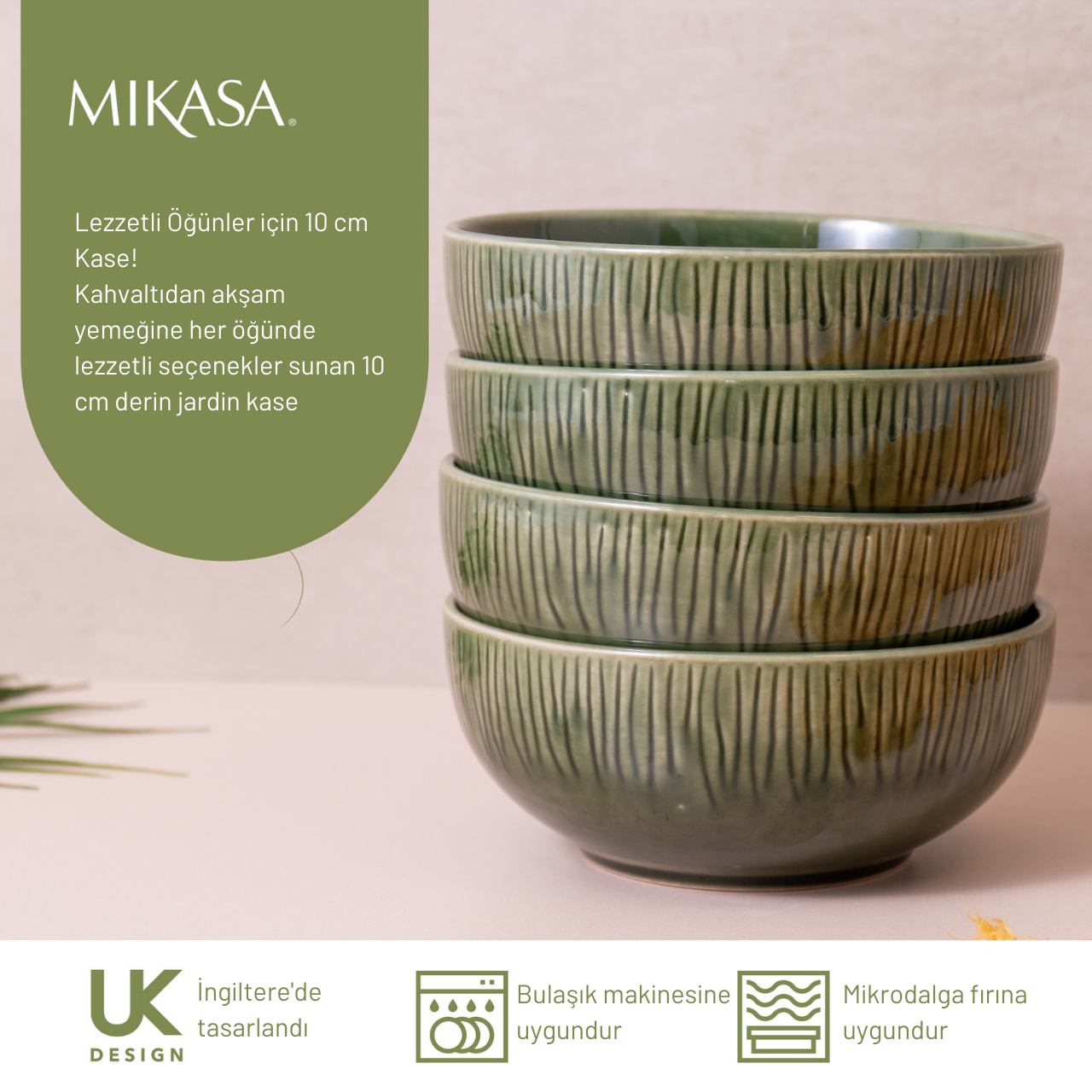 Mikasa MKJDDIPPK4 Jardin Stoneware 4lü 10cm Çerezlik Kase Seti