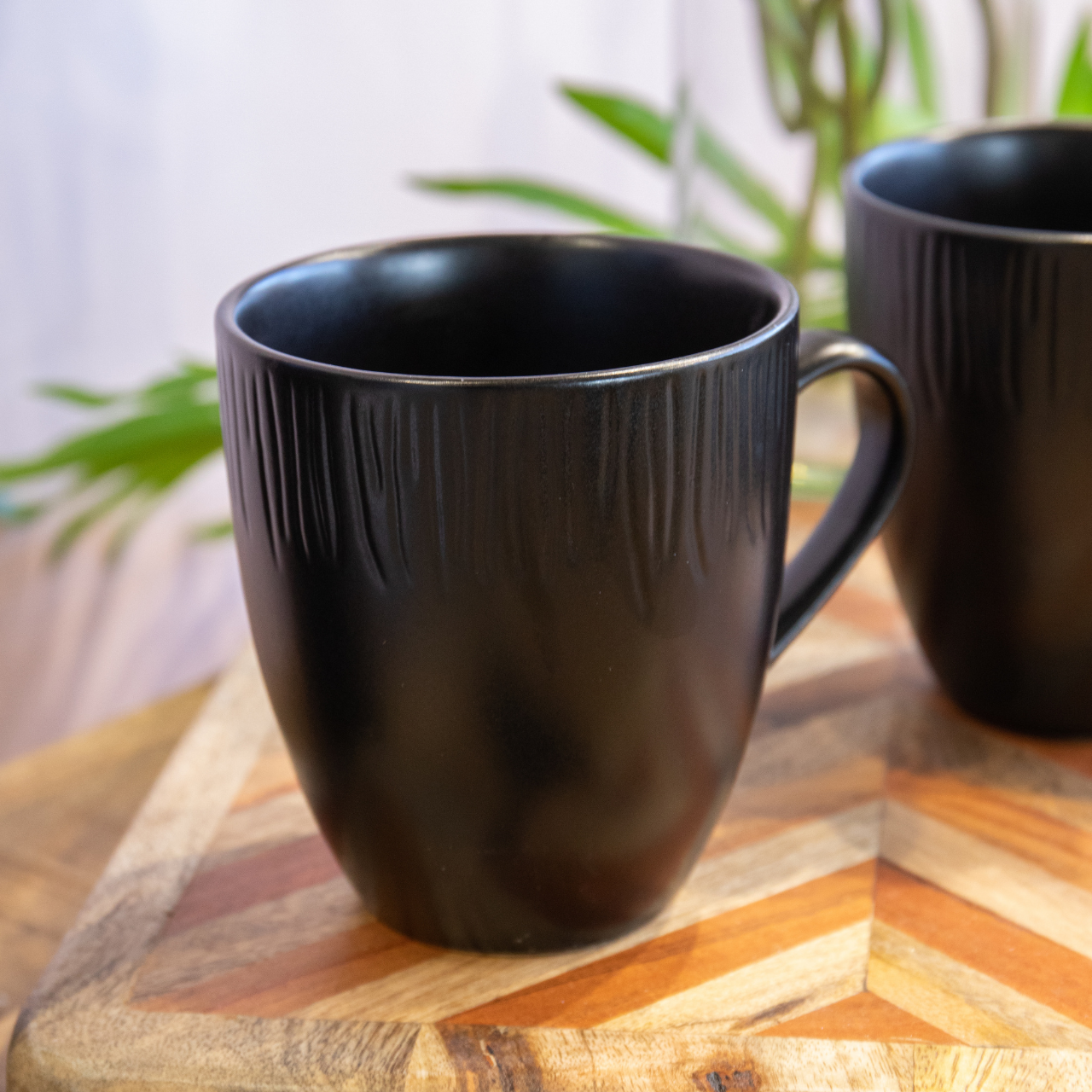 Mikasa MKJDMMUGPK4 Jardin Midnight 4lü 420ml Stoneware Kupa Seti Siyah
