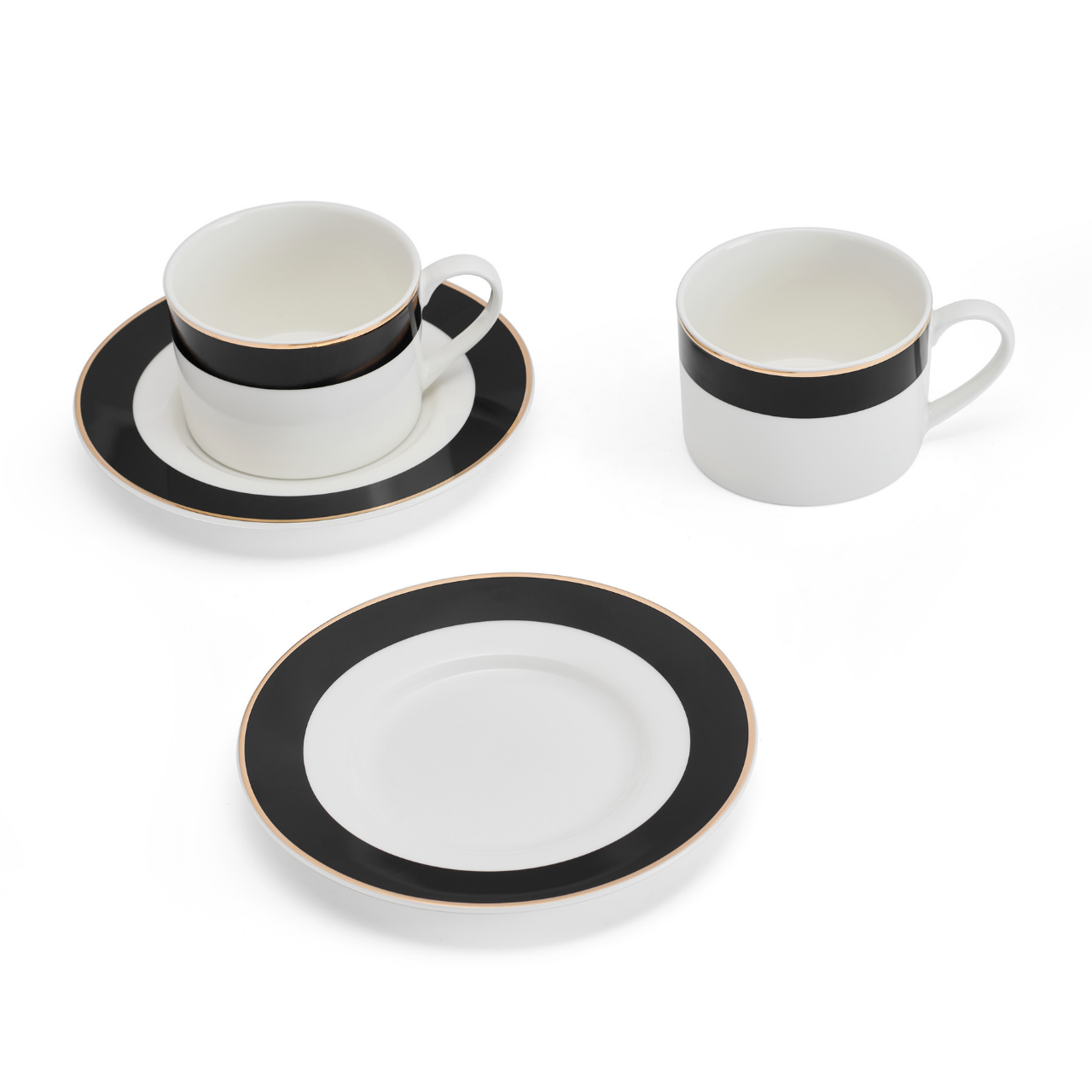 Mikasa MKLDBANDCUPPK2 Luxe Deco 2li 200ml Çay Fincanı ve Tabağı Seti