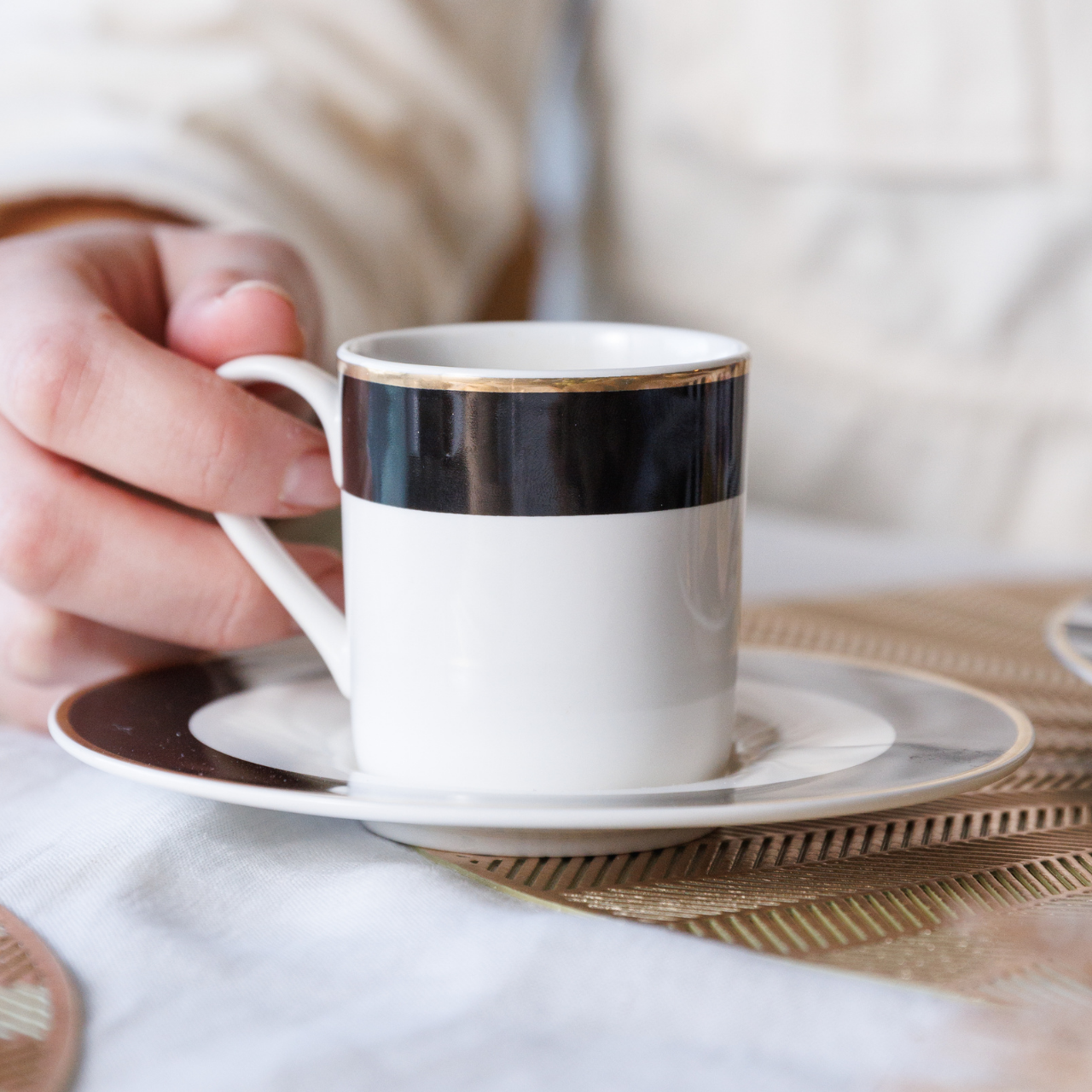 Mikasa MKLDBANDESPPK2 Luxe Deco 2li 100ml Kahve Fincan  Seti