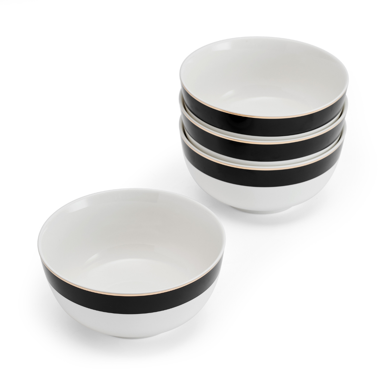 Mikasa MKLDBOWLPK4 Luxe Deco Fine China 4lü 14cm Çorba Kase Seti