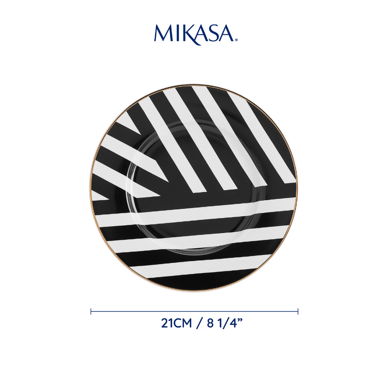 Mikasa MKLDSPLATEPK4 Luxe Deco Porselen 4lü 21cm Pasta Tabağı Seti