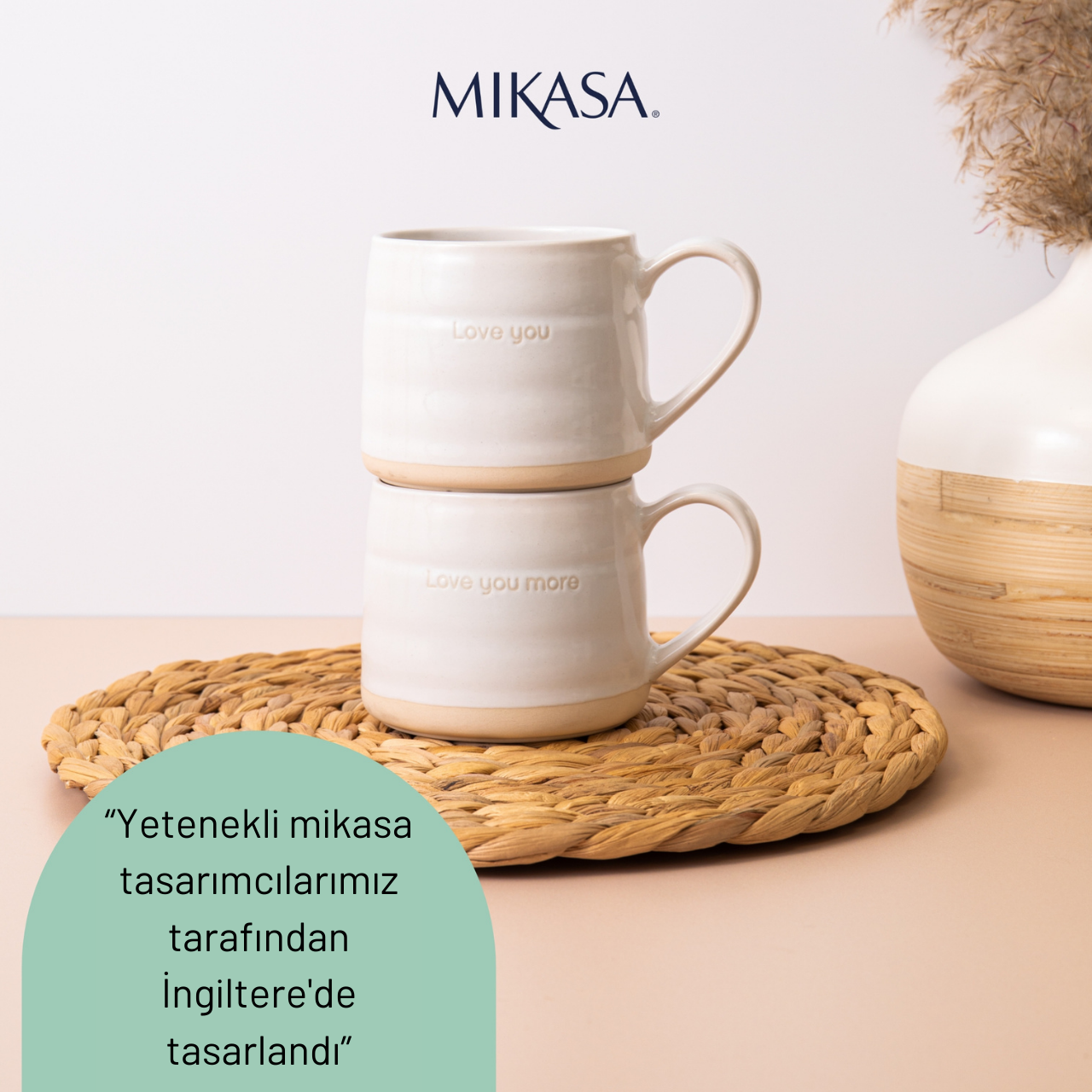 Mikasa MKMUGSTARPK2 Farmhouse Star Stoneware 2li 380ml Beyaz Kupalar