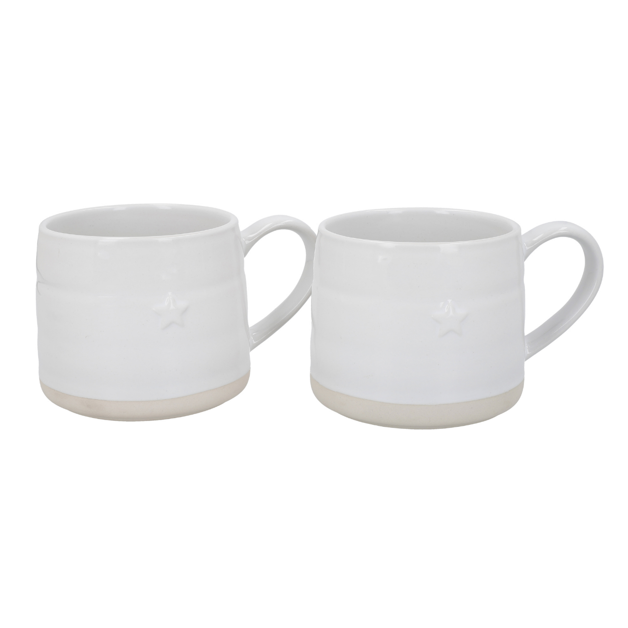 Mikasa MKMUGSTARPK2 Farmhouse Star Stoneware 2li 380ml Beyaz Kupalar