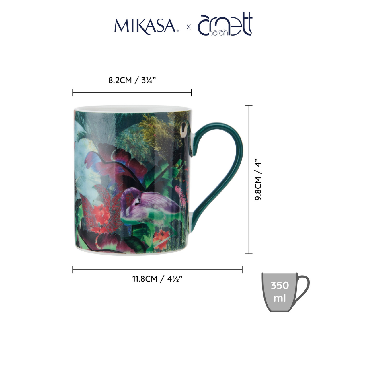 Mikasa MKSAMUGFLAM Sarah Arnett Porselen 300ml Kupa Flamingo