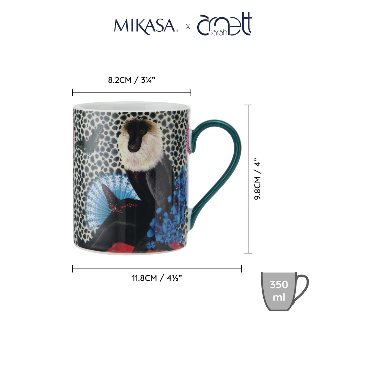 Mikasa MKSAMUGMONK Sarah Arnett Porselen 300ml Kupa Maymun