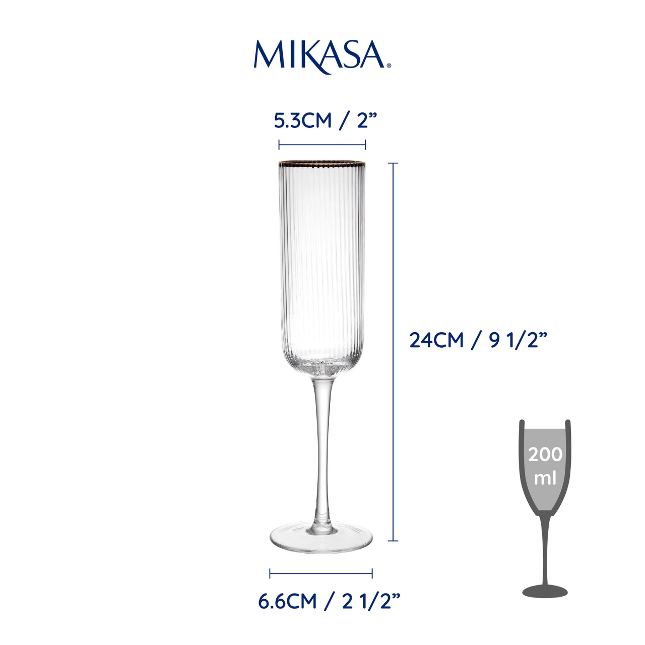 Mikasa MKSORFLU4PC Sorrento 4lü 200ml Şampanya Flut Kadeh