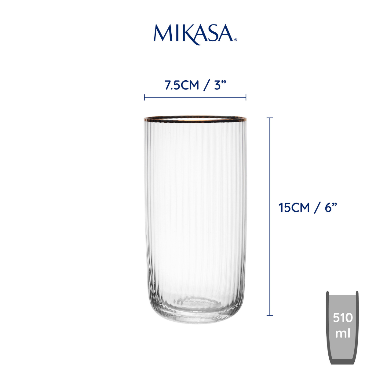 Mikasa MKSORHB4PC Sorrento 4lü 510ml Meşrubat Bardağı